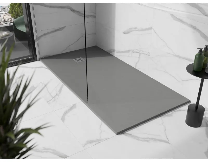 Mexen Stone+, obdĺžniková vanička z minerálneho kompozitu 160 x 100 cm, šedá-betónová, 44611016