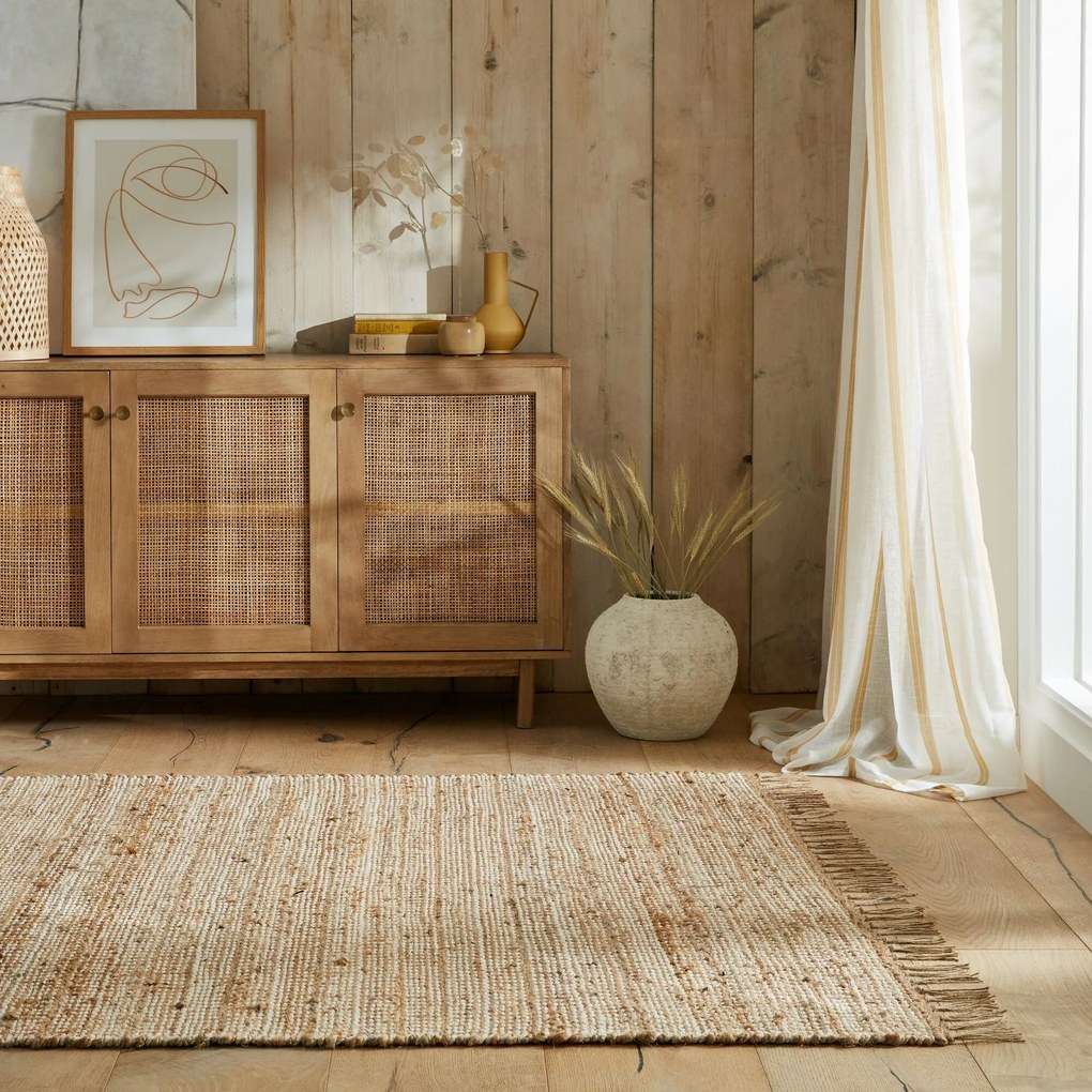 Flair Rugs koberce Kusový koberec Levi Chenille Jute Natural - 60x110 cm