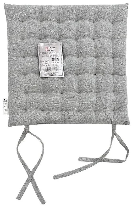 Poduška na stoličku SSE-JBT-1008 40x40 cm jasny sivá