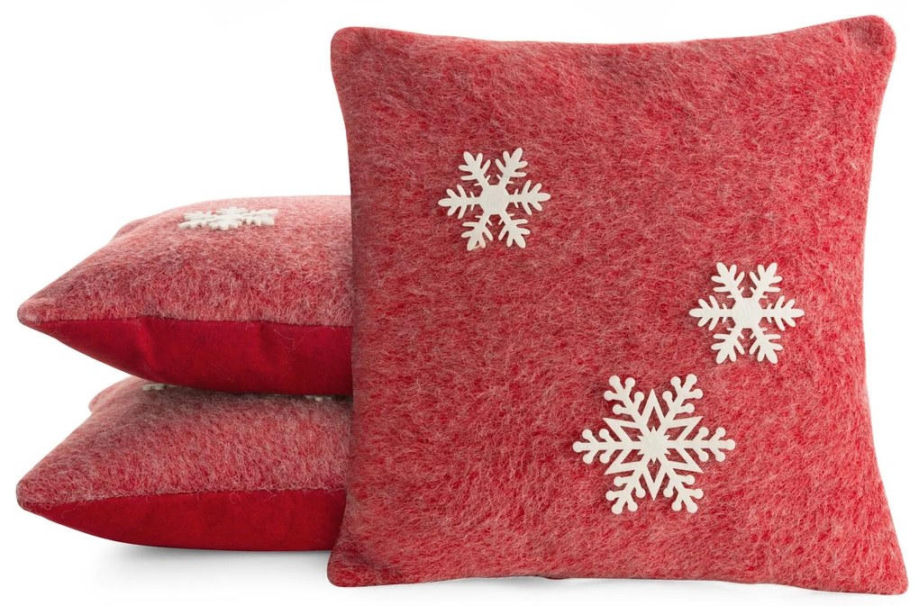 VIANOČNÁ DEKORAČNÁ OBLIEČKA NA VANKÚŠ SNOWFLAKE4 40X40 CM VZOROVANÁ