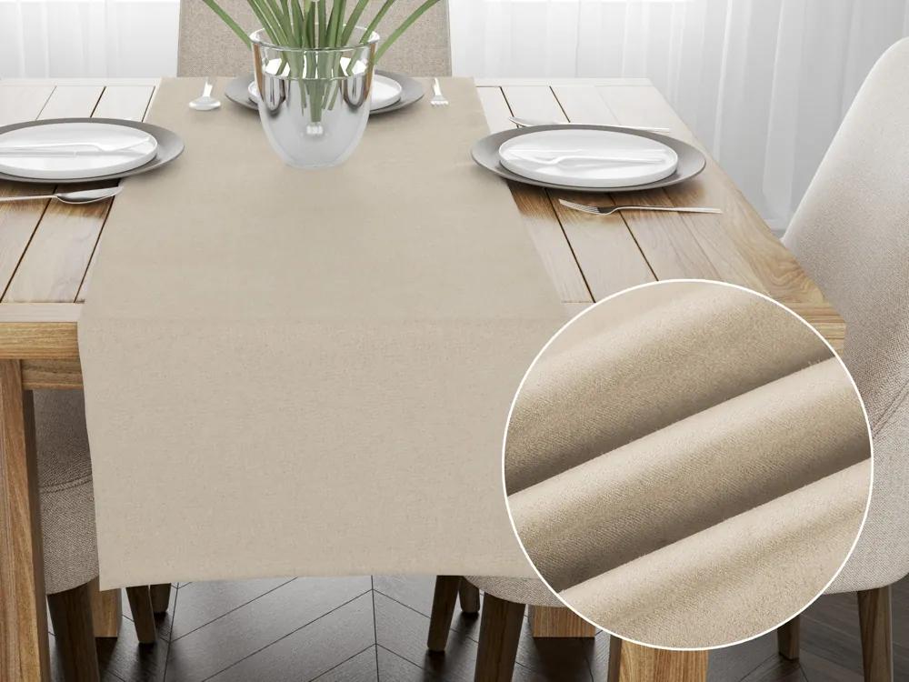 Biante Behúň na stôl/imitácia brúsenej kože Alcantara ALC-007 Krémovo béžový 20x180 cm