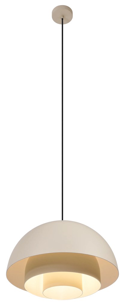 Škandinávske závesné svietidlo krémové s bielym interiérom - Loes