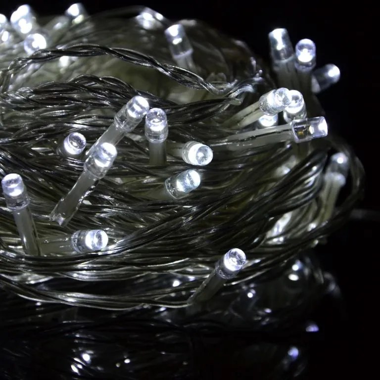 Sada vianočných LED reťazí s časovačom,100 LED,studená biela