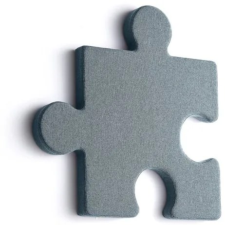 Akustický panel POLY, puzzle, 700x700x50 mm, nástenný, svetlomodrá