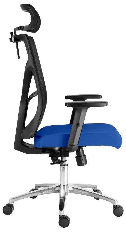 Kancelárska ergonomická stolička Neoseat DIBERTI — čierna/modrá, nosnosť 150 kg