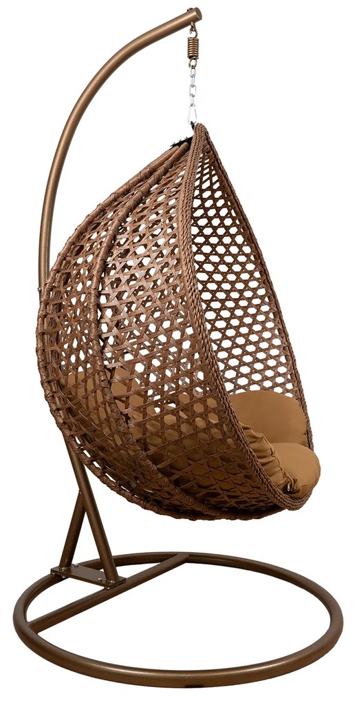 Skladacie závesné hojdacie kreslo Houseland Bliss XL hnedé