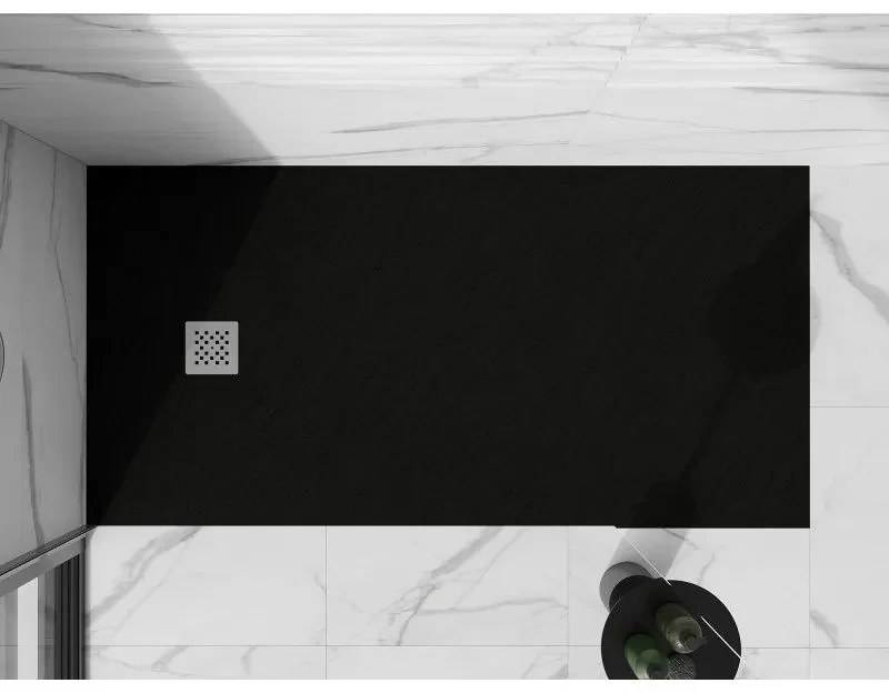 Mexen Stone+, obdĺžniková vanička z minerálneho kompozitu 200 x 90 cm, čierna matná, 44709020