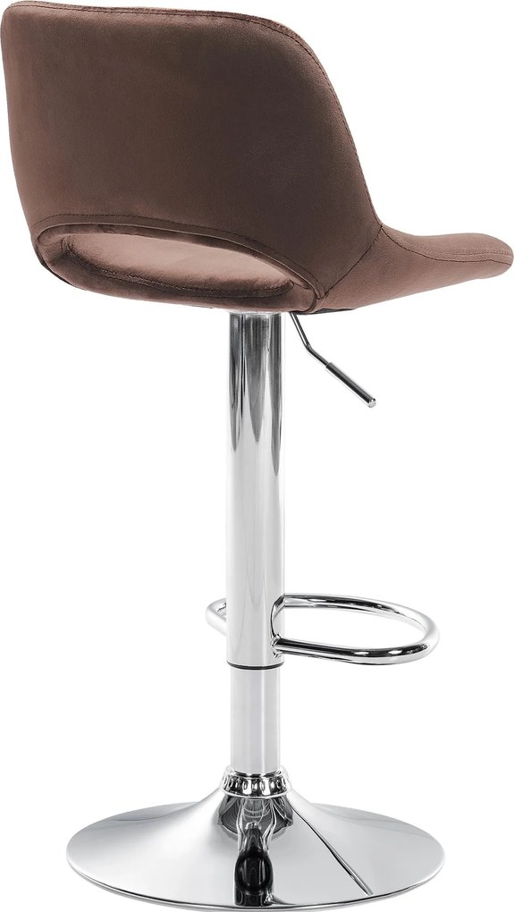 Barová stolička Camden - zamat, chróm rám - Hnedá