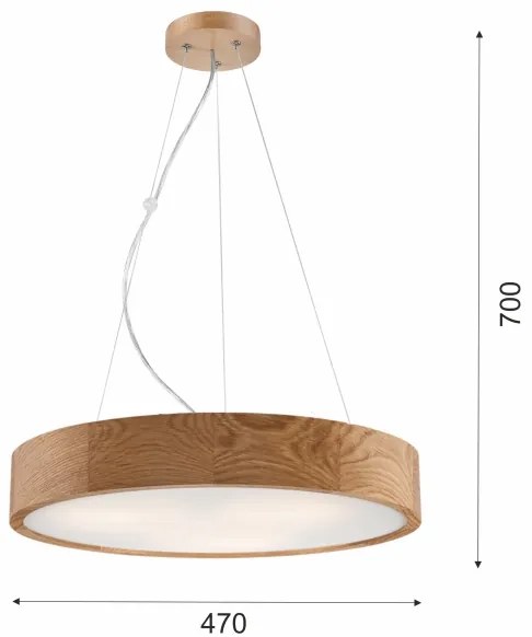 Luster na lanku OAK 3xE27/60W/230V dub ø 47,5 cm