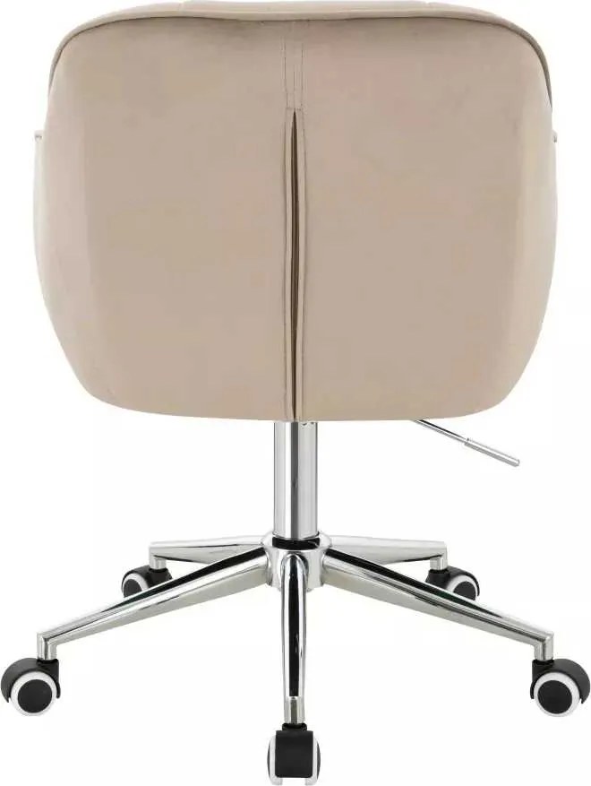 LuxuryForm DESIGN Stolička AVOLA VELUR na striebornej podstave s kolieskami - latte