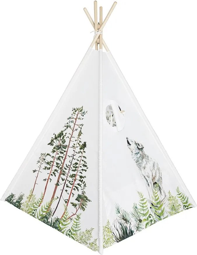 lovel.sk Detský stan teepee Forest wolf + podložka + 4 vankúše