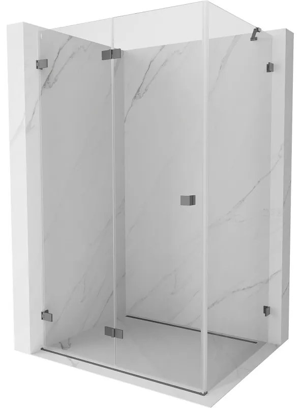 Mexen Lunar-F, skladací sprchový kút ľavý 80 x 70 cm, 8mm číre sklo, grafitový profil, 836-080-070-95-00-L
