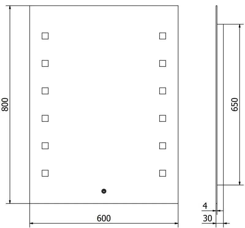 Mexen Ner, LED kúpeľňové zrkadlo s podsvietením 60x80 cm, 6000K, ochrana proti zahmlievaniu, 9809-060-080-611-00