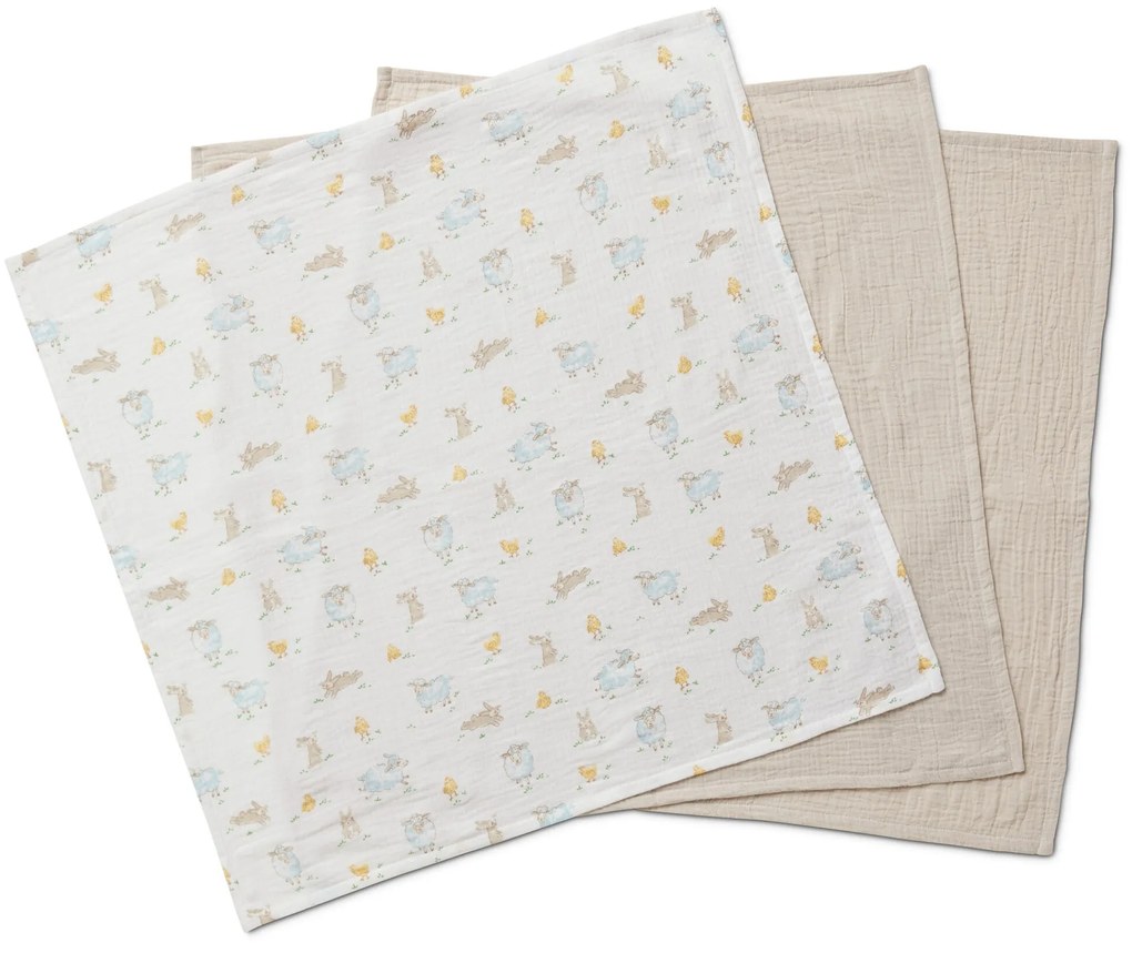 Mušelínové uteráky pre bábätká, 3 ks