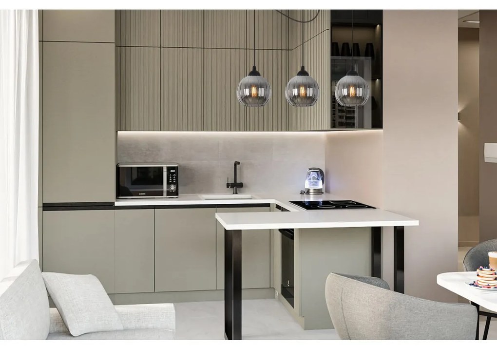 Závesné svietidlo Costa Spider, 3x grafitové sklenené tienidlo, b