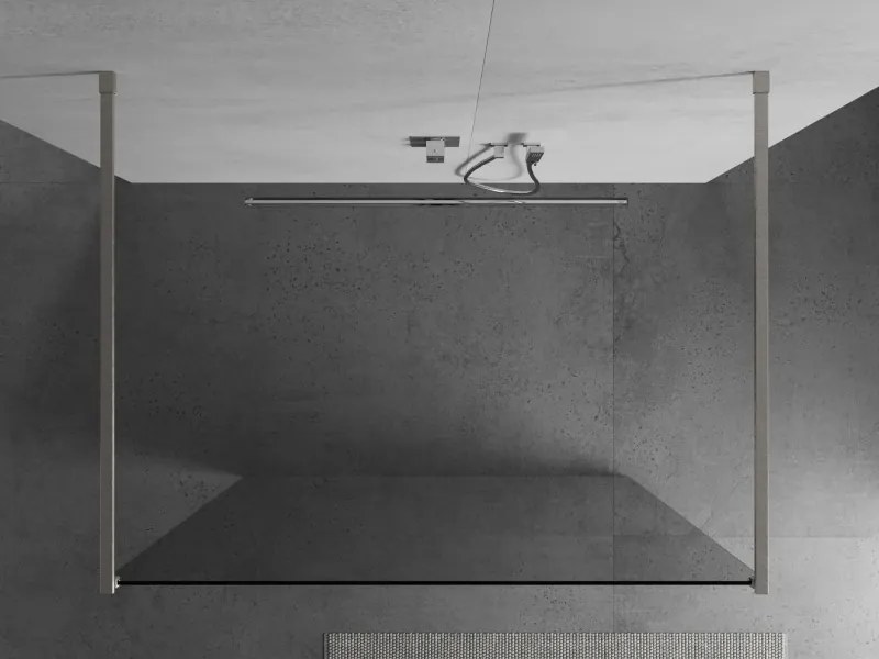 Mexen Kioto, sprchová zástena Walk-In 180 x 200 cm, 8mm číre sklo, brúsená oceľ profil, 800-180-002-97-00
