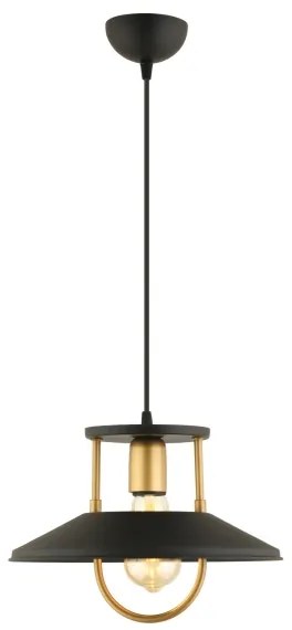 Luster na lanku 1xE27/40W/230V čierna/zlatá