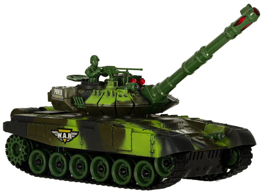 KIK Diaľkovo ovládaný vojenský tank RC War Tank 9993 2,4 GHz, lesná kamufláž