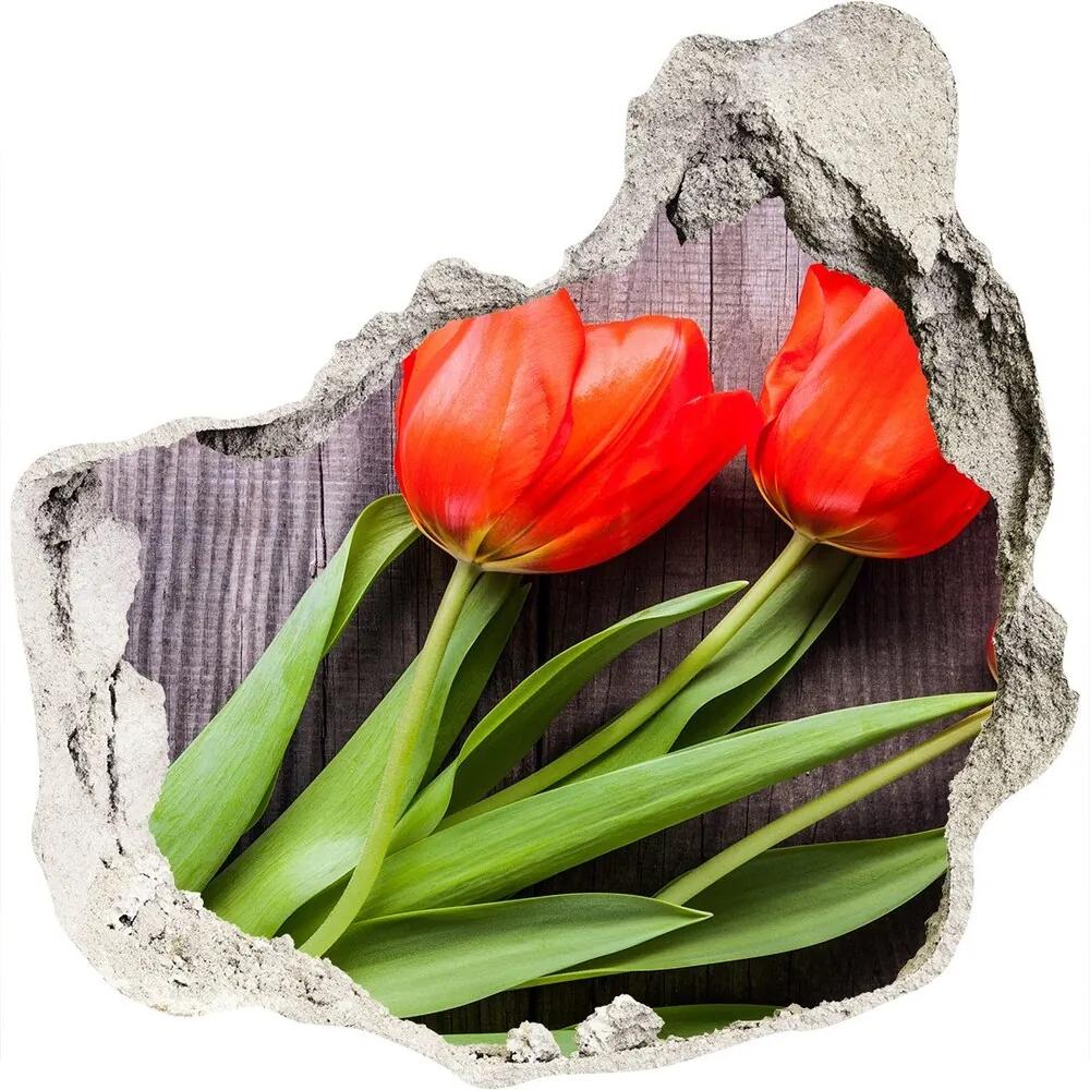 Samolepiaca nálepka Červené tulipány WallHole-75x75-piask-137777387