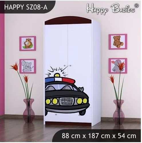 Detská skriňa POLÍCIA - TYP 8A - gaštan wenge