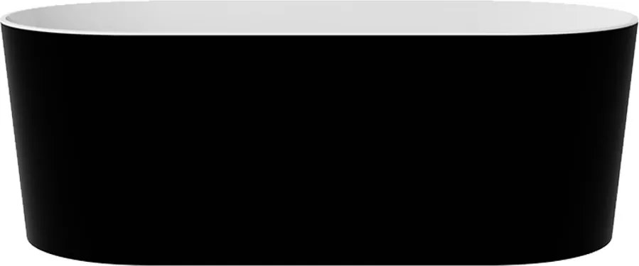 Besco Voľne stojaca vaňa z liateho mramoru Lova BW Matt 160x74, biela lesk/čierna mat BESCO-Typ výpuste: Alcaplast Click-Clack s horným čistením, zla…