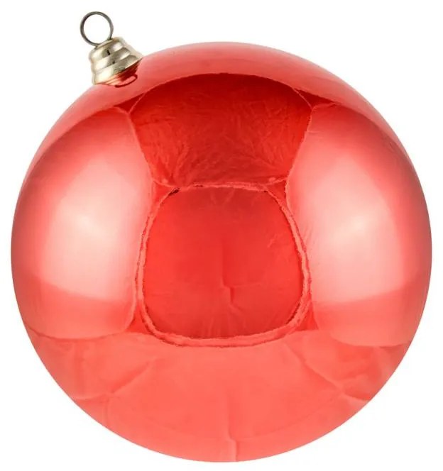 DECOLED Plastová guľa, priemer 30 cm, červená, lesklá, UV