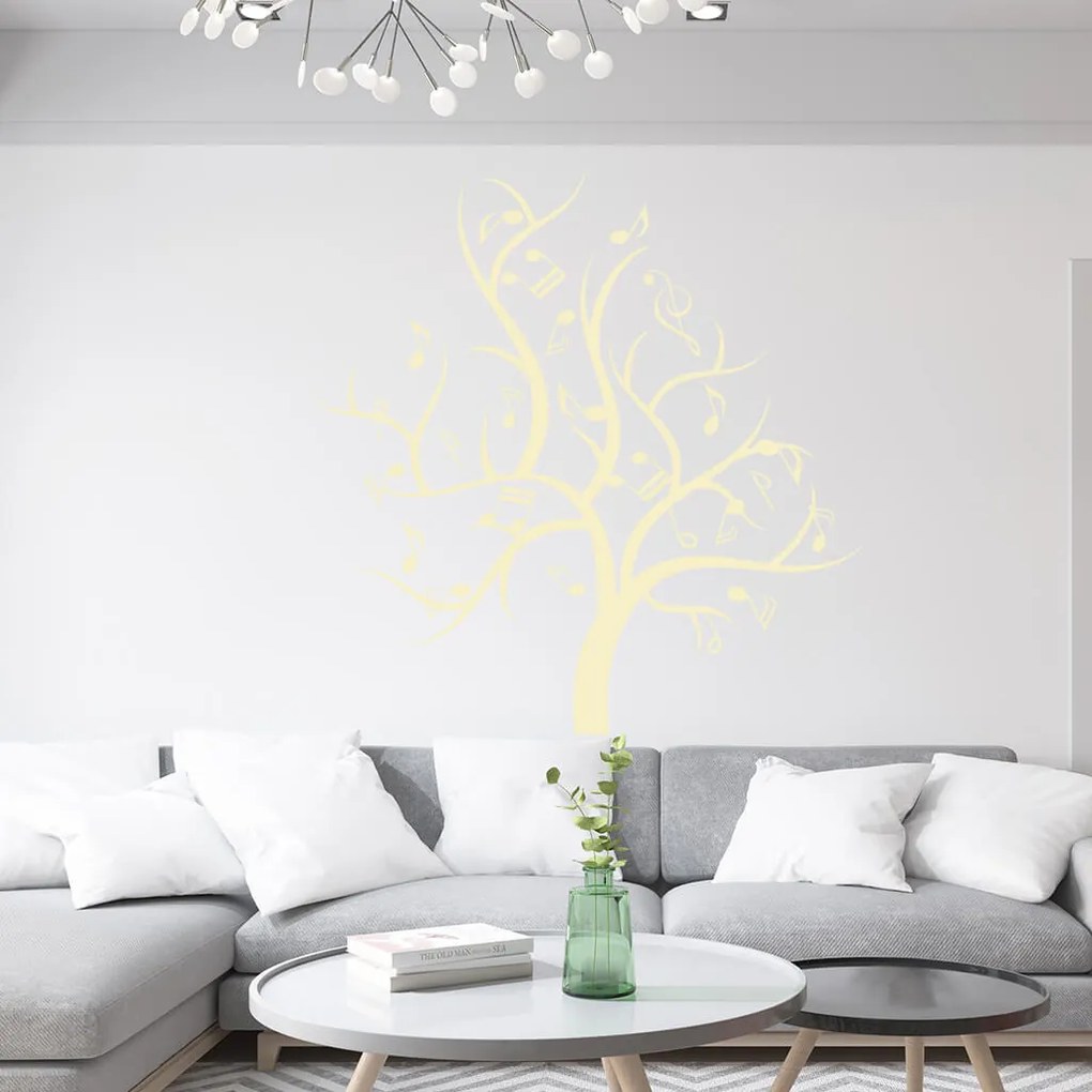 Veselá Stena Samolepka Hudobný strom Farba: oranžová, Veľkosť: 60 x 60 cm