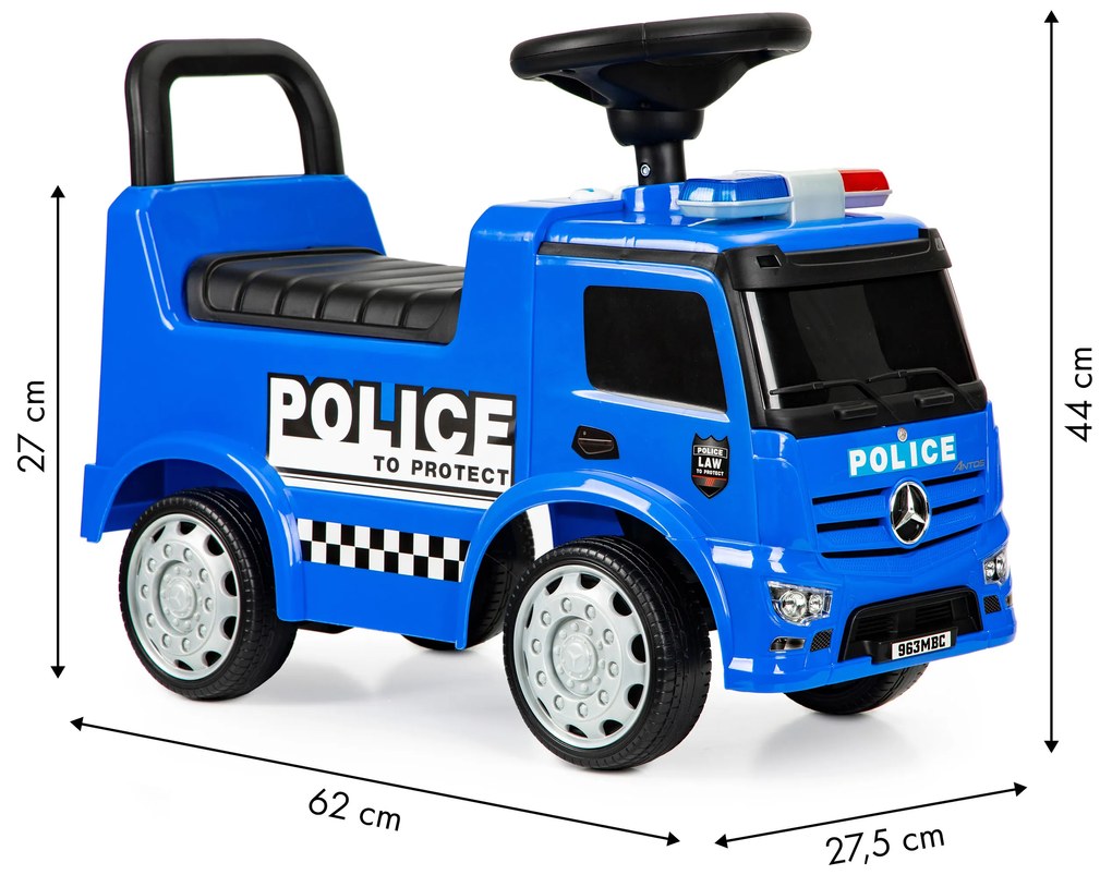 MULTISTORE Mercedes policajné auto walker + led