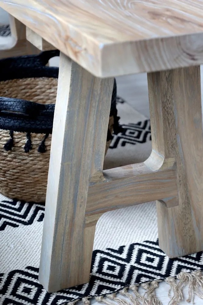 Prírodná lavica z recyklovaného dreva Marseille - 240*32*45 cm