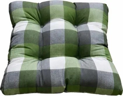 Záhradný polster Karo 40x40 cm, zelený/šedý%