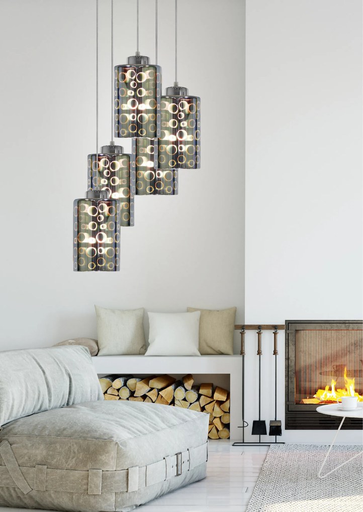Candellux NOCTURNO Luster 5X40W E27 Chrome 35-57730