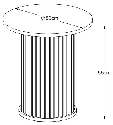 Dizajnový odkladací stolík Vasiliy 50 cm prírodný dub