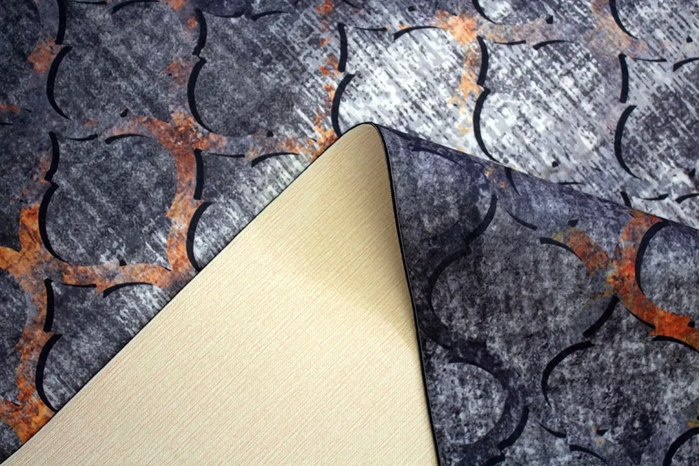 BE Koberec Porte 0066 GREY GOLD – sivý žltý obdĺžnikový Rozmer: 50x80 cm
