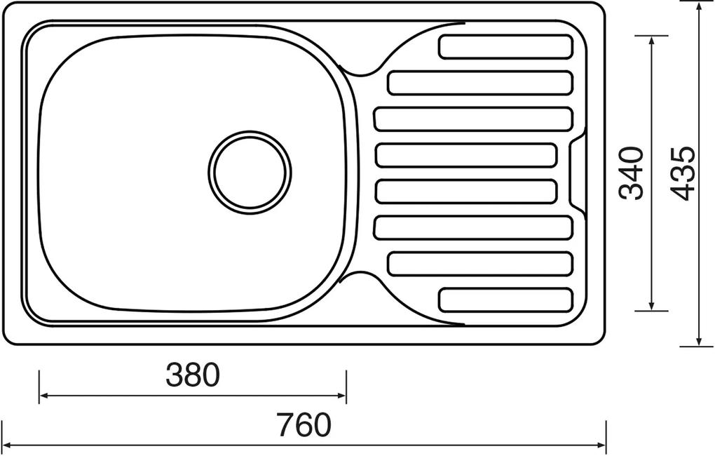 Nerezový drez Sinks CLASSIC 760 V matný