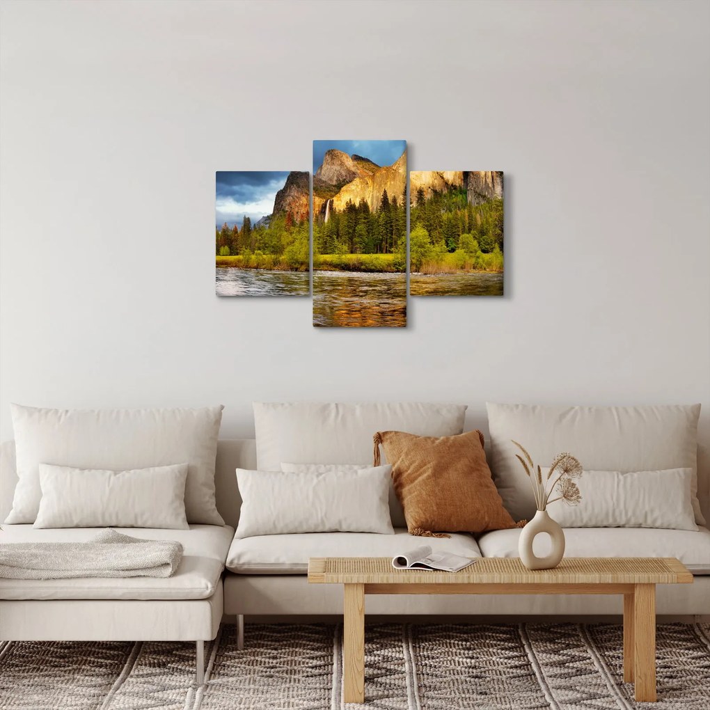 Obraz - Skaly pri jazere (90x60 cm)