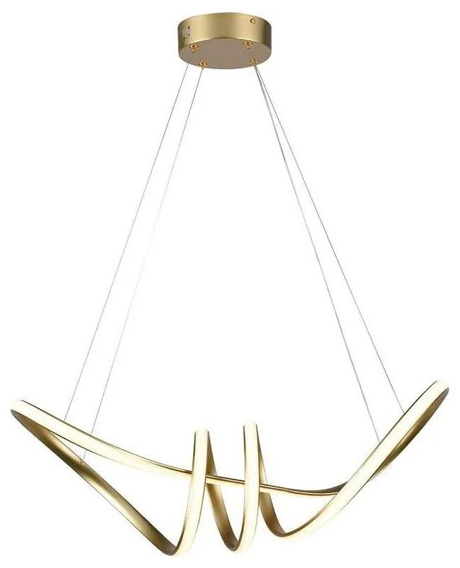 LED Luster na lanku LED/24W/230V 3000K zlatá