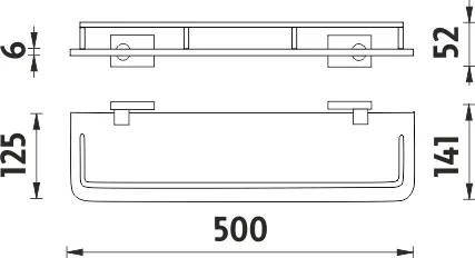 Nimco Polica s ohrádkou, 50 cm KEIRA - KE 22091AX-50-26