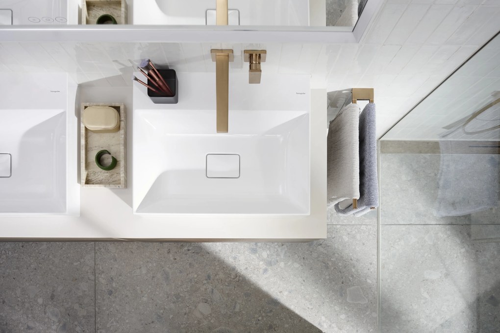 Hansgrohe AddStoris, držiak na uterák dvojramenný, kartáčovaný bronz, HAN-41770140