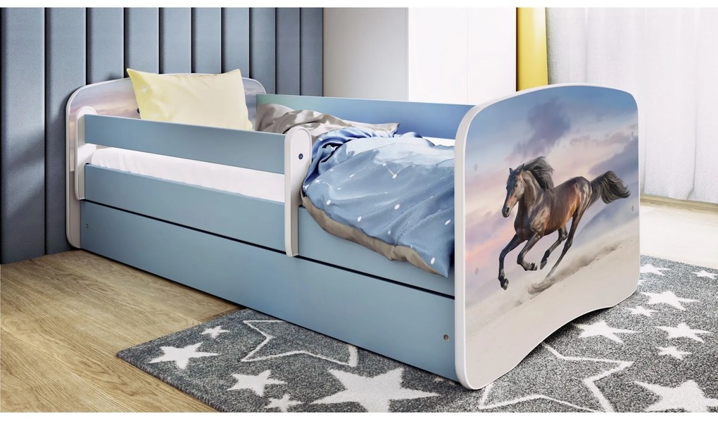 Dětská postel Babydreams běžící kůň modrá