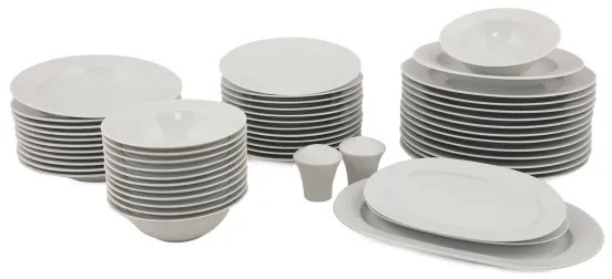 Súprava riadu 53 ks, biela/porcelán