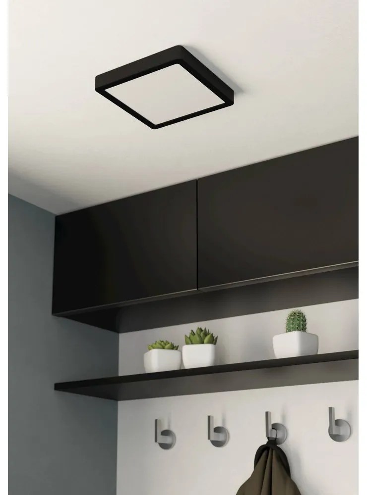 Čierne LED stropné svietidlo 21x21 cm FUEVA 5 – EGLO