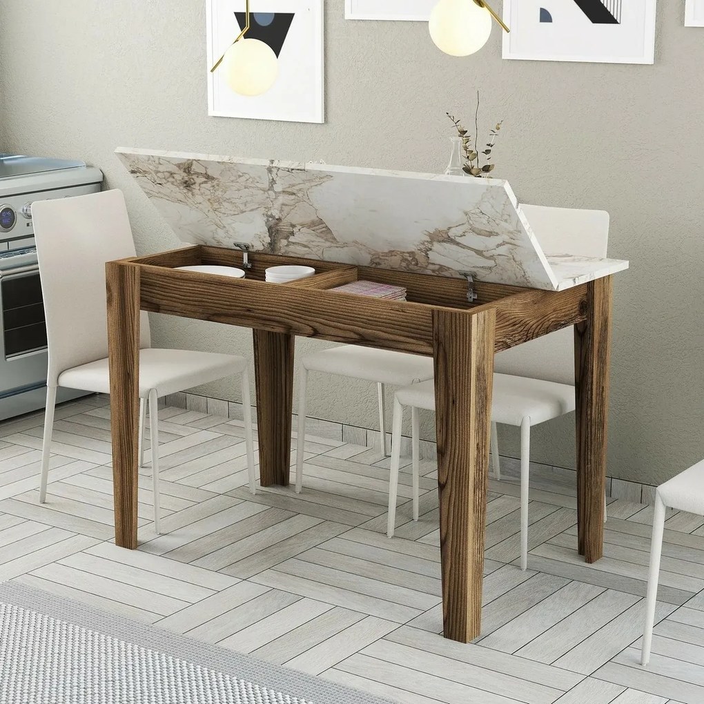 Jedálenský stôl Kiev White and Walnut