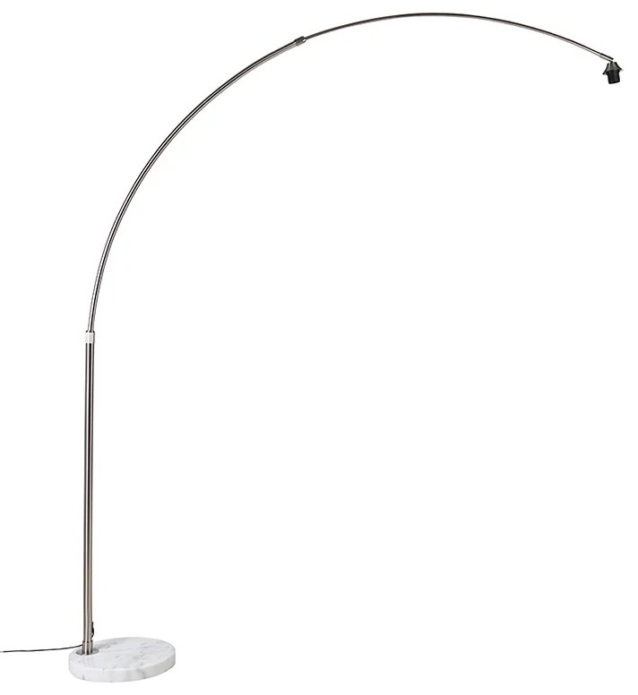 Obojková lampa z ocele s bielym mramorovým podstavcom nastaviteľná - XXL