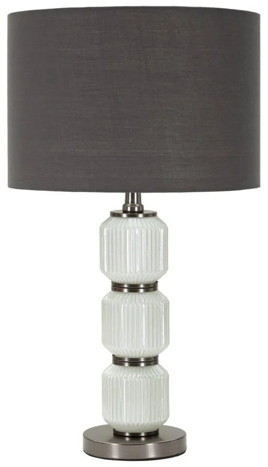 Sivá stolná lampa s textilným tienidlom (výška 57 cm) Bright – Mauro Ferretti