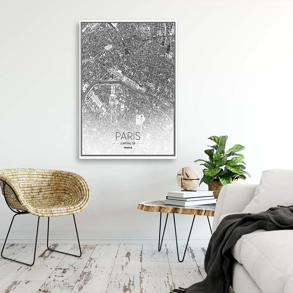 Gario Obraz na plátne Plán mesta Paríž Rozmery: 40 x 60 cm