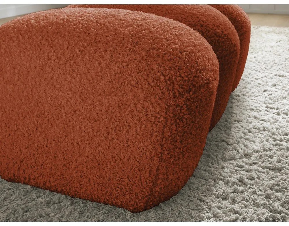 Podnožka z textílie buklé v tehlovej farbe Hippolyte – Bobochic Paris