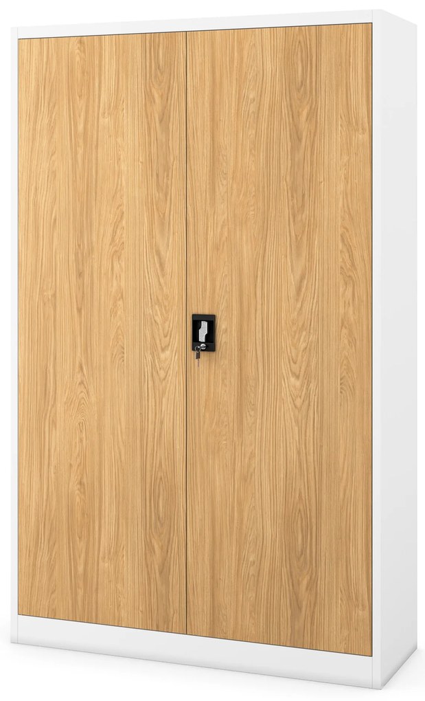 Kovová kancelárska skrinka Biely/ Zlatý dub: Eco Design JAN II
