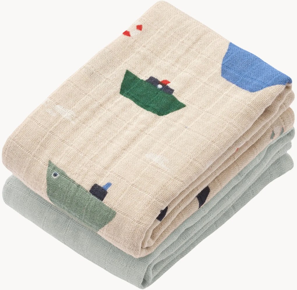 Mušelínové plienky z organickej bavlny Lewis, 2 ks