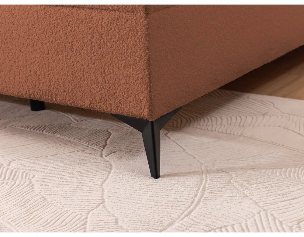 Oranžová boxspring posteľ s úložným priestorom 180x200 cm Ornes – Ropez