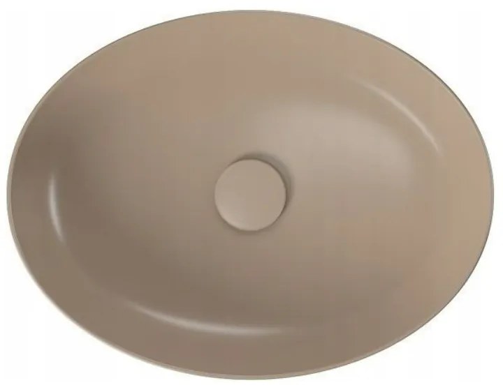 Cersanit Larga, umývadlo na dosku 50,5x38,5x13,5 cm, hnedá matná, K677-052